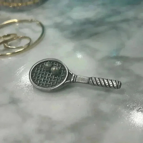 Gorgeous pewter tennis brooch and earrings - Picture 2 of 4